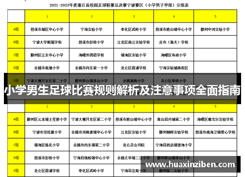 小学男生足球比赛规则解析及注意事项全面指南